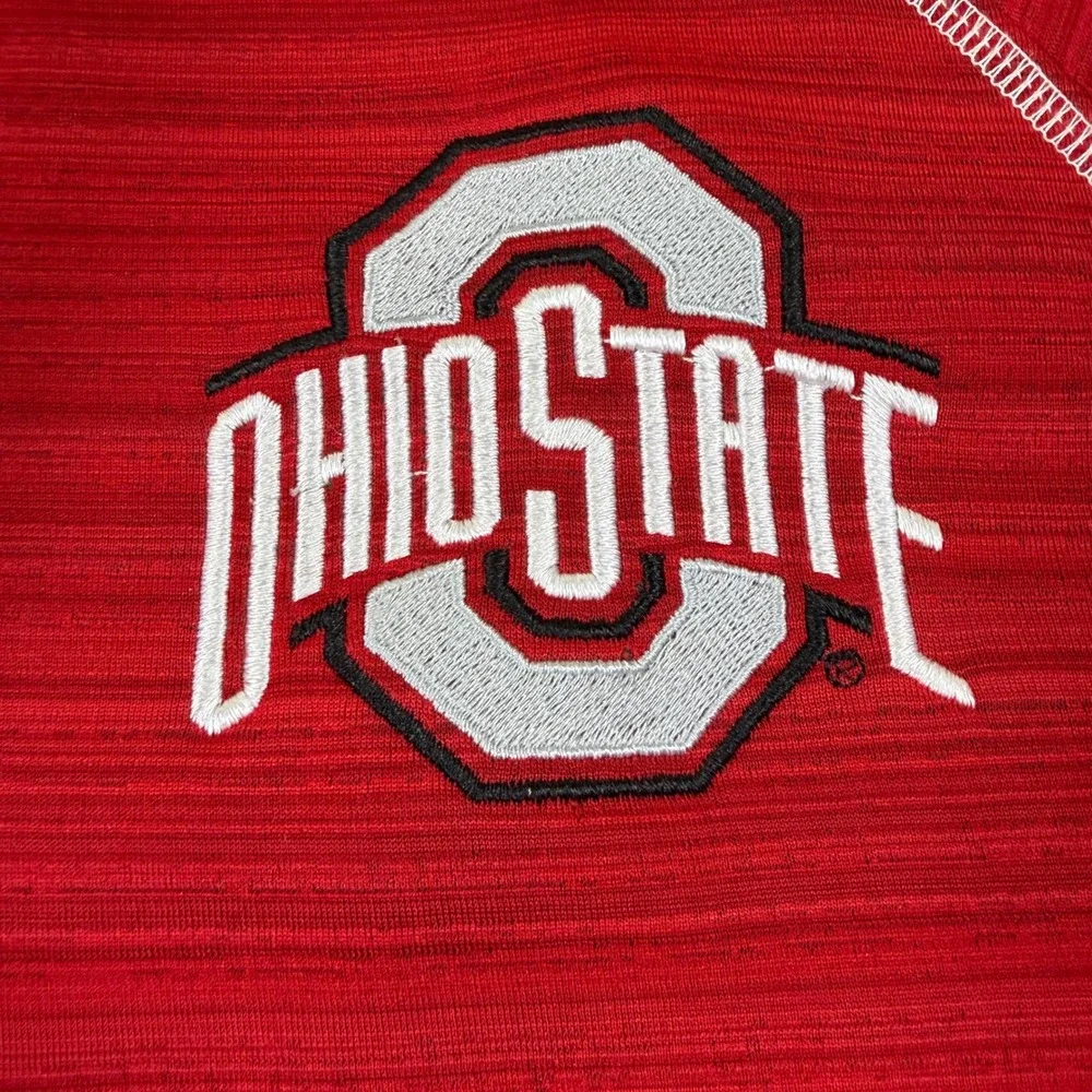 Holloway Ohio State Buckeyes Mens L Red Quarter Zip Fleece Pullover Jacket